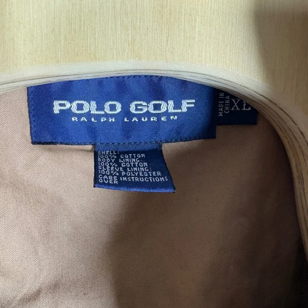 Polo Golf Ralph Lauren Mens XL Tan Corduroy Harrington Bomber Jacket Full Zip